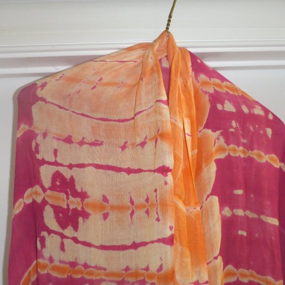 Woman's 100% Viscose Large Sheer Tie Dye Print Wrap - Picture 2 of 5